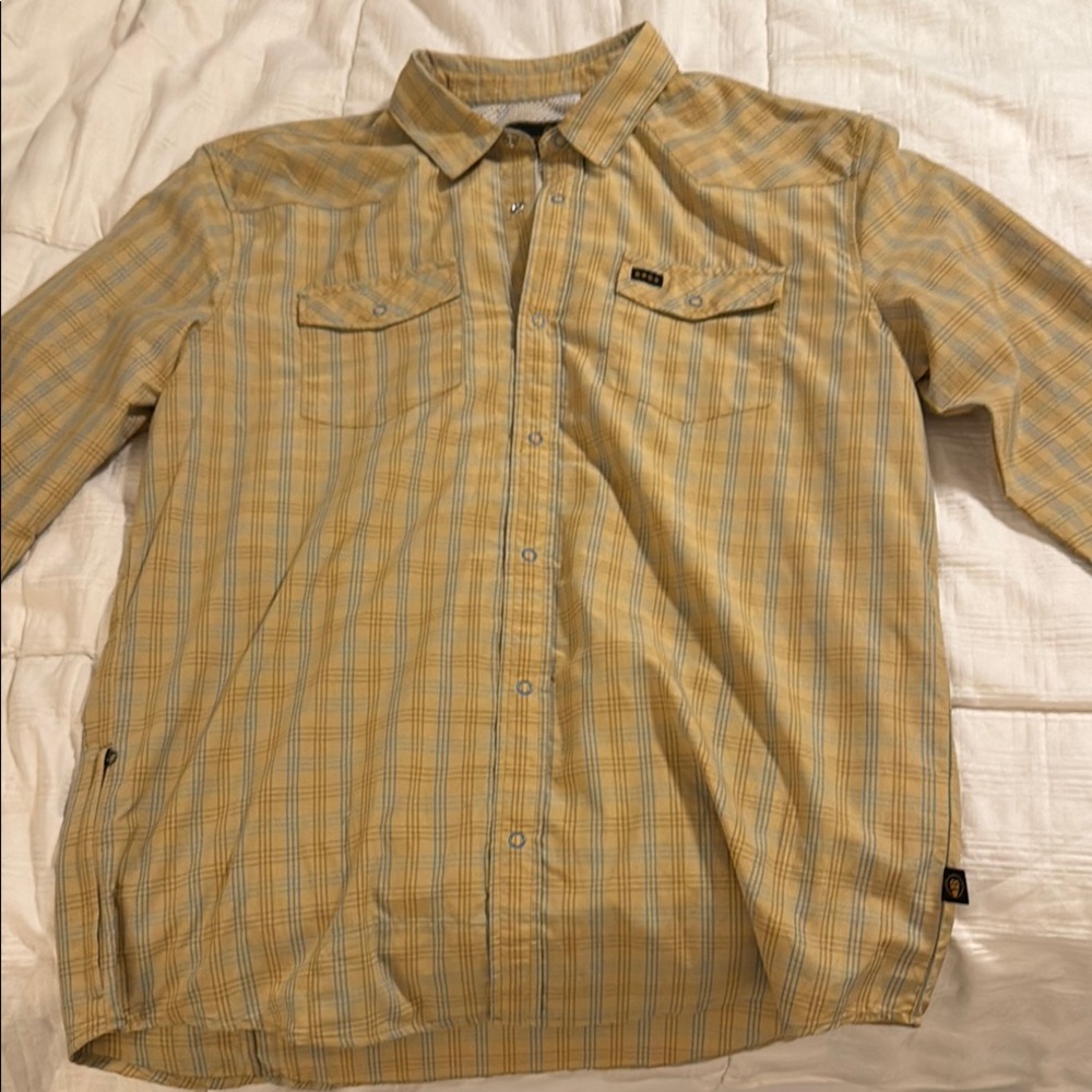 Men's Howler Bros Yellow Plaid Button-Up Shirt